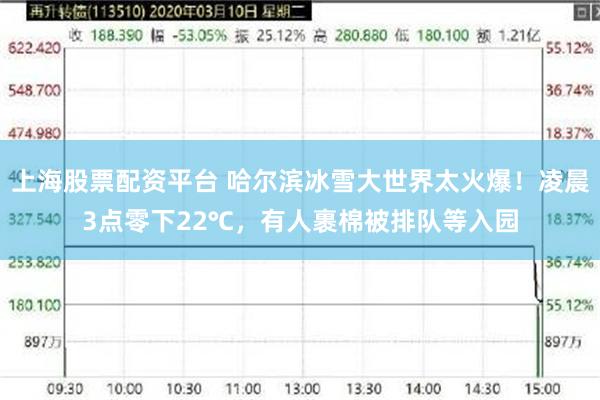 上海股票配资平台 哈尔滨冰雪大世界太火爆！凌晨3点零下22℃，有人裹棉被排队等入园