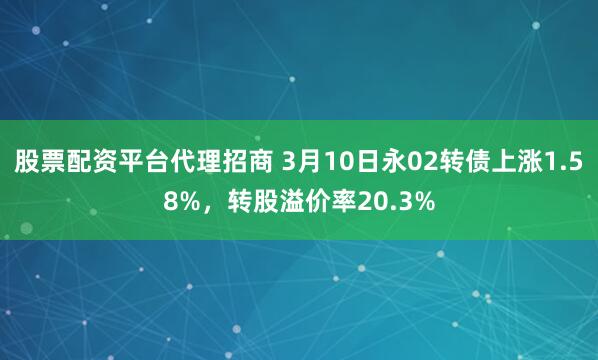 股票配资平台代理招商 3月10日永02转债上涨1.58%，转股溢价率20.3%