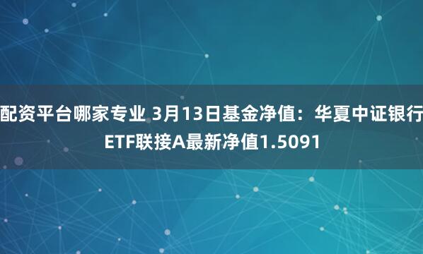 配资平台哪家专业 3月13日基金净值：华夏中证银行ETF联接A最新净值1.5091