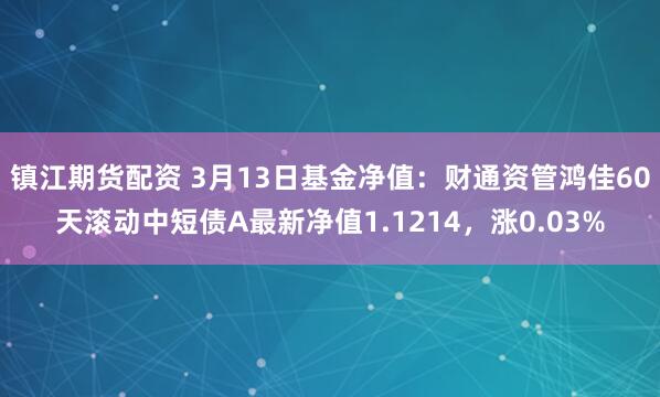 镇江期货配资 3月13日基金净值：财通资管鸿佳60天滚动中短债A最新净值1.1214，涨0.03%